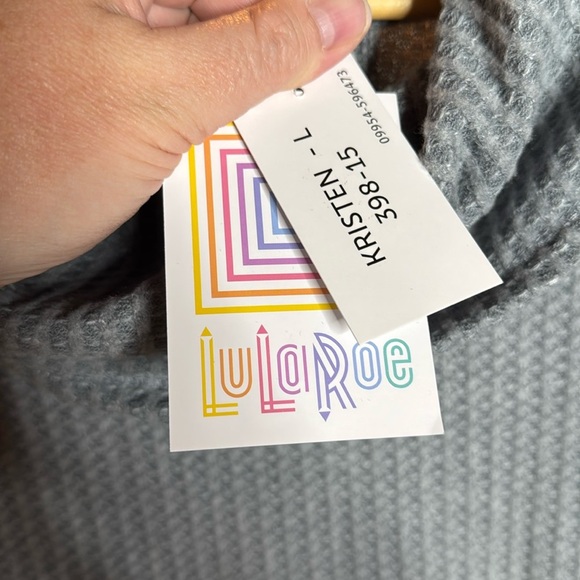 NWT LuLaRoe KRISTEN COWL NECK PULLOVER Gray Ombré Relaxed Fit Size Large - Picture 6 of 8